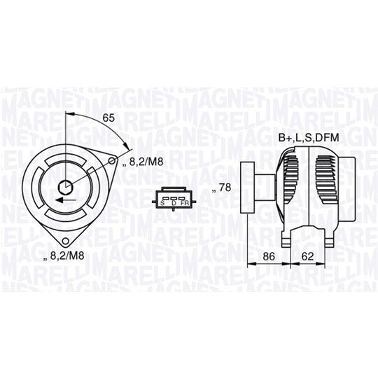 Magneti Marelli Alternator to suit Ford, Man