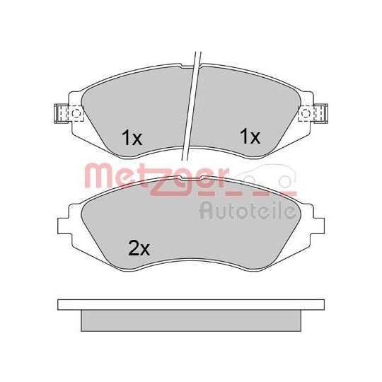 Metzger Brake Pad Set, disc brake to suit Daewoo