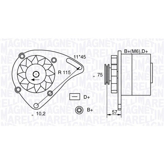 Magneti Marelli Alternator to suit Fiat