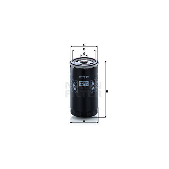 Mann-Filter Filter, operating hydraulics to suit Jcb, Massey Ferguson, Caterpillar