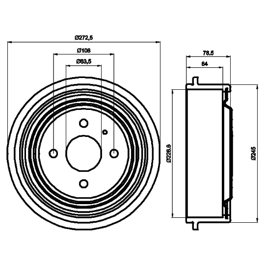 Textar Brake Drum to suit Ford