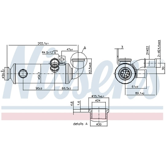 Nissens Cooler, exhaust gas recirculation to suit Ford, Mazda, Peugeot