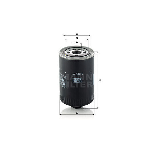 Mann-Filter Filter, operating hydraulics to suit Ford, Fiat, Case