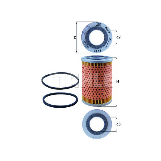 Mahle Oil Filter to suit Ford, Mercedes-Benz, Nissan