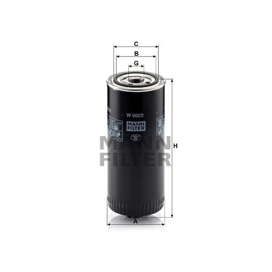 Mann-Filter Oil filter to suit Volvo, Ammann, Renault Trucks