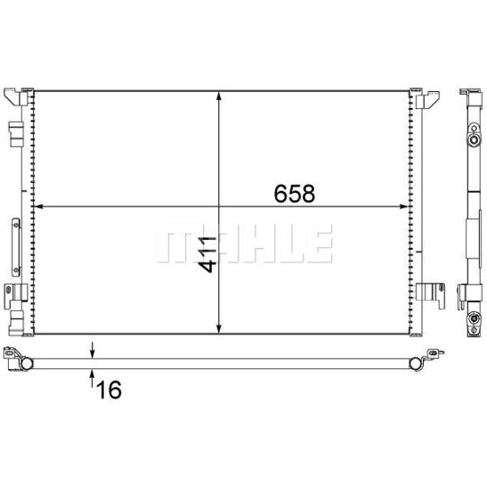 Mahle AC 294 000S Condenser, air conditioning to suit Fiat, Opel, Vauxhall