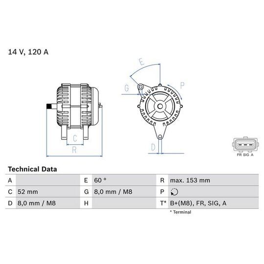 Bosch Alternator to suit Ford