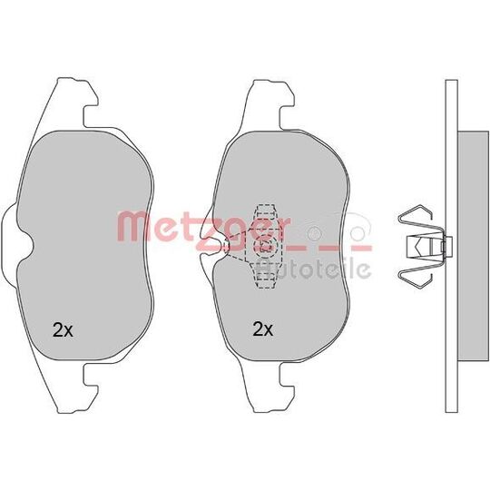 Metzger Brake Pad Set, disc brake to suit Fiat, Opel, Vauxhall