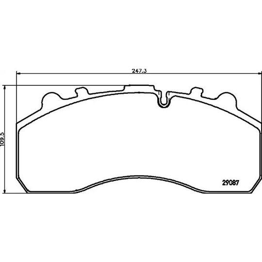 Don Brake Pad Set, disc brake to suit Mercedes-Benz, Man, Scania