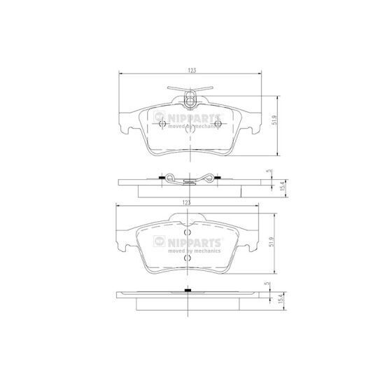 Nipparts Brake Pad Set, disc brake to suit Ford, Mazda, Peugeot