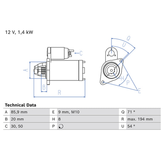 Bosch Starter to suit Ford