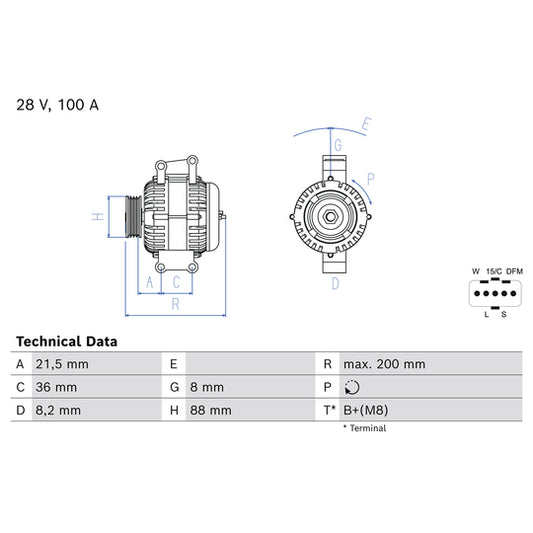 Bosch Alternator to suit Mitsubishi, Scania