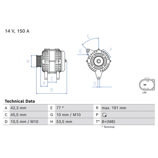 Bosch Alternator to suit Ford