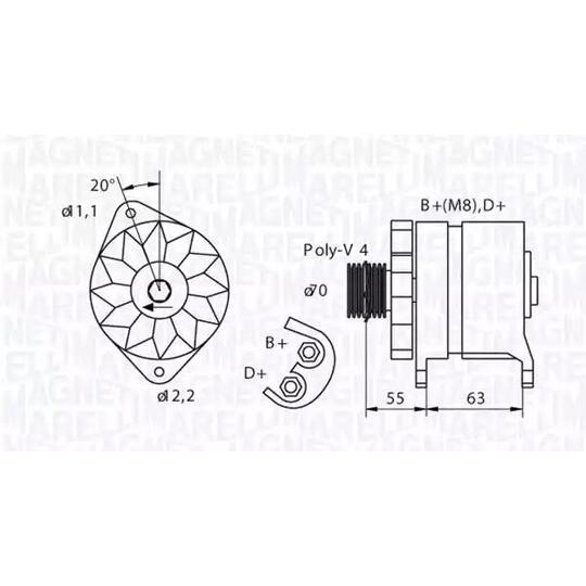 Magneti Marelli Alternator to suit Fiat