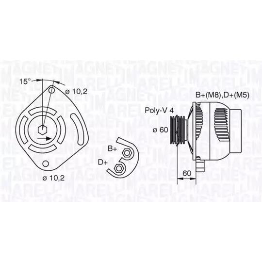 Magneti Marelli Alternator to suit Fiat