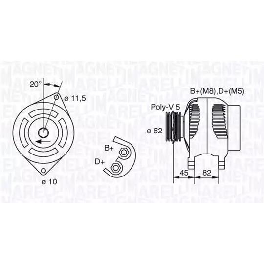Magneti Marelli Alternator to suit Fiat