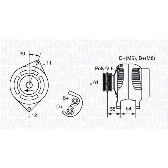 Magneti Marelli Alternator to suit Fiat