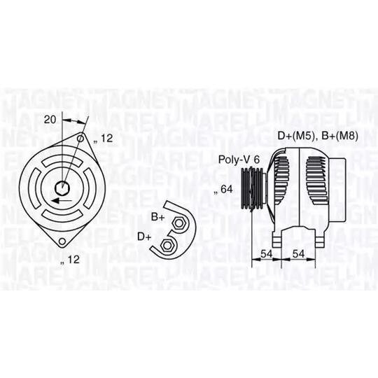 Magneti Marelli Alternator to suit Fiat