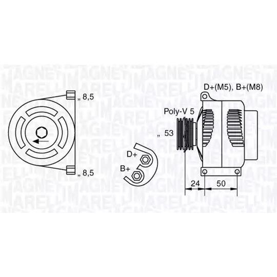 Magneti Marelli Alternator to suit Fiat, Alfa Romeo