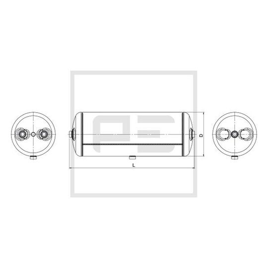 Pe Automotive Air Tank, compressed-air system to suit Mercedes-Benz, Iveco, Daf