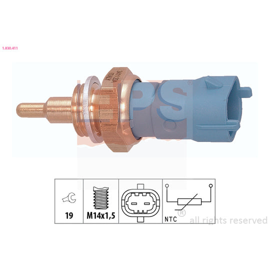 Eps 1.830.411 Sensor, coolant temperature to suit Daf