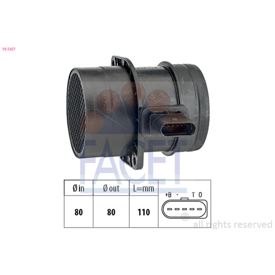 Facet Air Flow Sensor to suit Audi, VW, Hitachi
