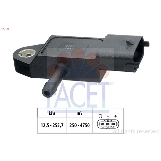 Facet Sensor, boost pressure to suit Nissan, Hitachi, Renault