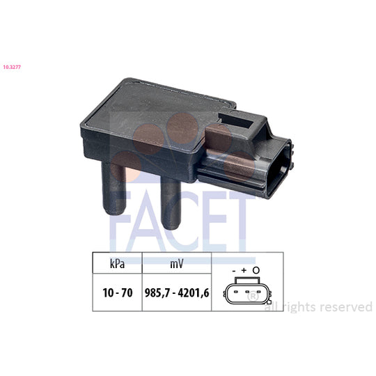 Facet Sensor, exhaust pressure to suit Ford, Mazda, Peugeot