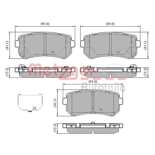 Metzger Brake Pad Set, disc brake to suit Hyundai, Kia