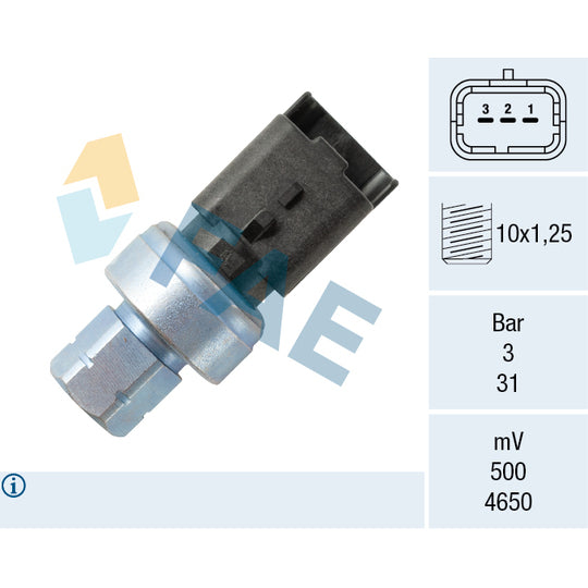 Fae Pressure Switch, air conditioning to suit Peugeot, Citroën, Fiat