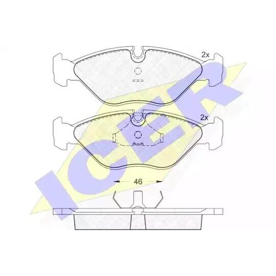 Icer Brake Pad Set, disc brake to suit Saab