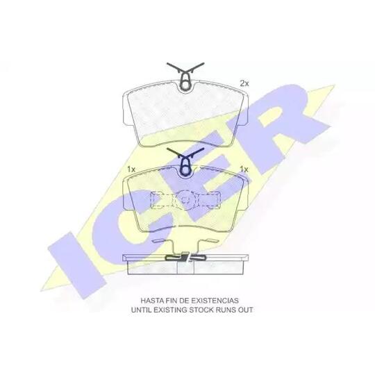 Icer Brake Pad Set, disc brake to suit Opel, Vauxhall