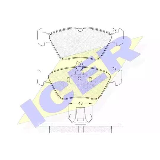 Icer Brake Pad Set, disc brake to suit Opel, Vauxhall, Saab