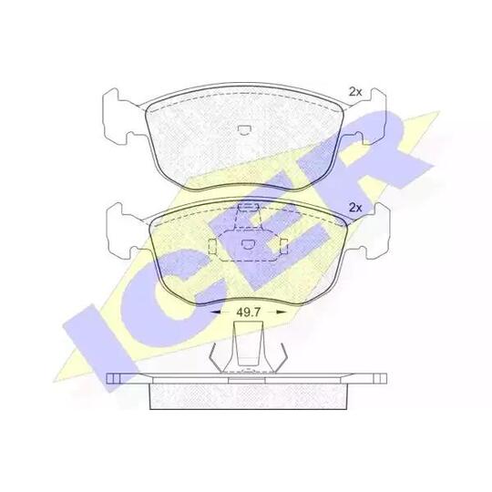 Icer Brake Pad Set, disc brake to suit Ford