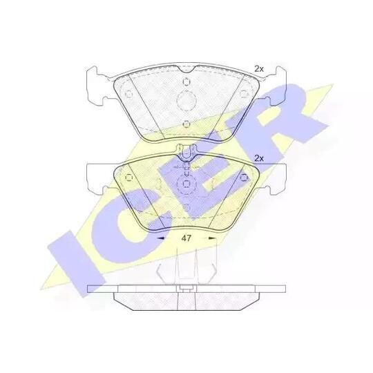 Icer Brake Pad Set, disc brake to suit Mercedes-Benz