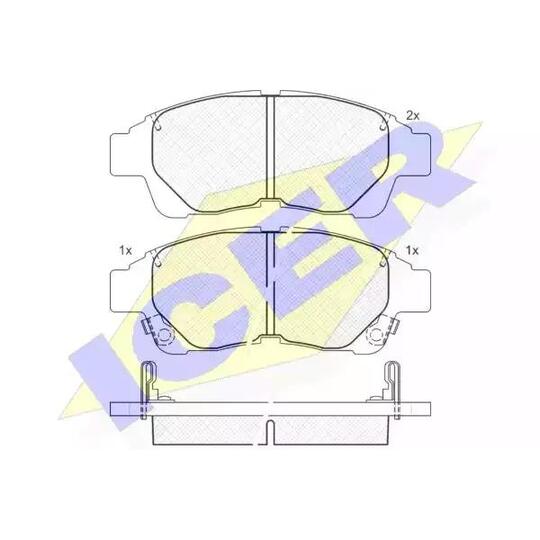 Icer Brake Pad Set, disc brake to suit Toyota