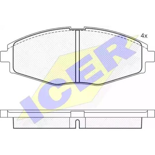 Icer Brake Pad Set, disc brake to suit Chevrolet, Daewoo