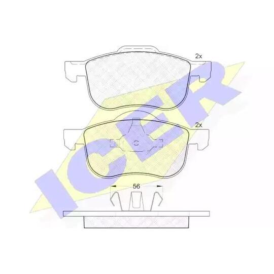 Icer Brake Pad Set, disc brake to suit Volvo
