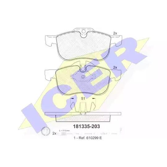 Icer Brake Pad Set, disc brake to suit Mg, Rover