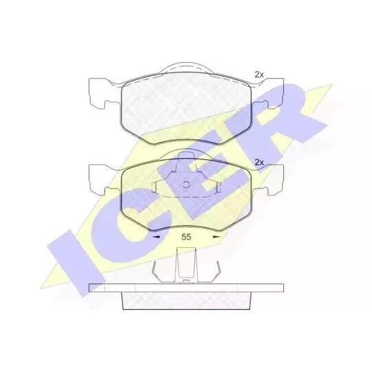Icer Brake Pad Set, disc brake to suit Ford, Mazda, Mercury