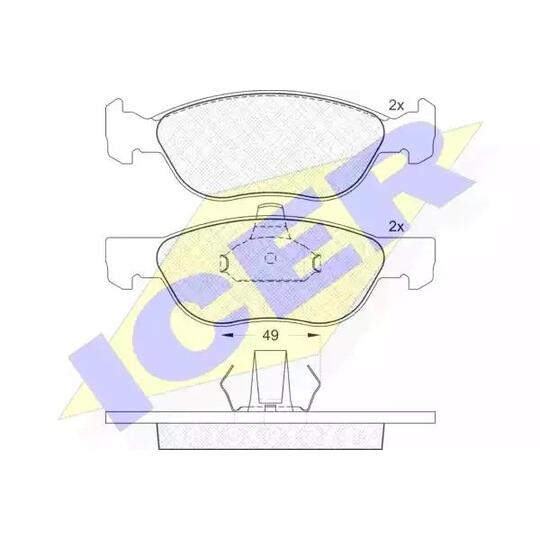 Icer Brake Pad Set, disc brake to suit Fiat