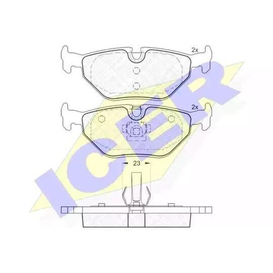 Icer Brake Pad Set, disc brake to suit BMW, Mg, Rover