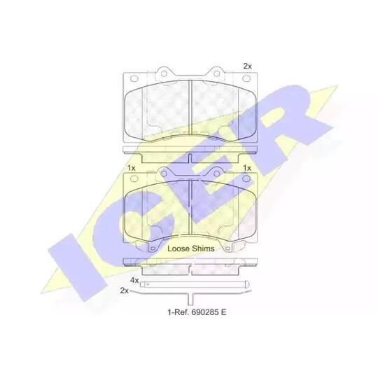 Icer Brake Pad Set, disc brake to suit Nissan