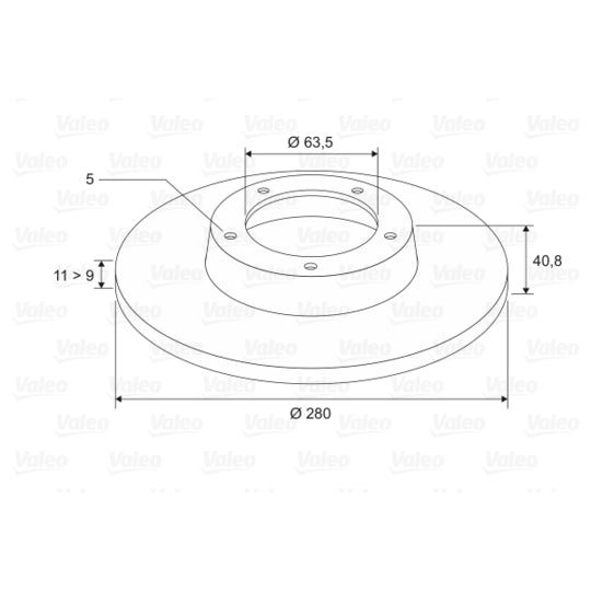 Valeo Brake Disc to suit Ford, Volvo