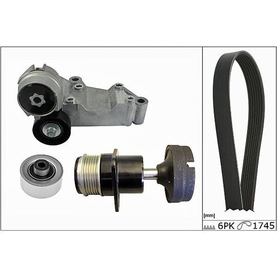 Hepu V-Ribbed Belt Set to suit Ford
