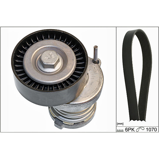 Hepu V-Ribbed Belt Set to suit Audi, VW, Seat