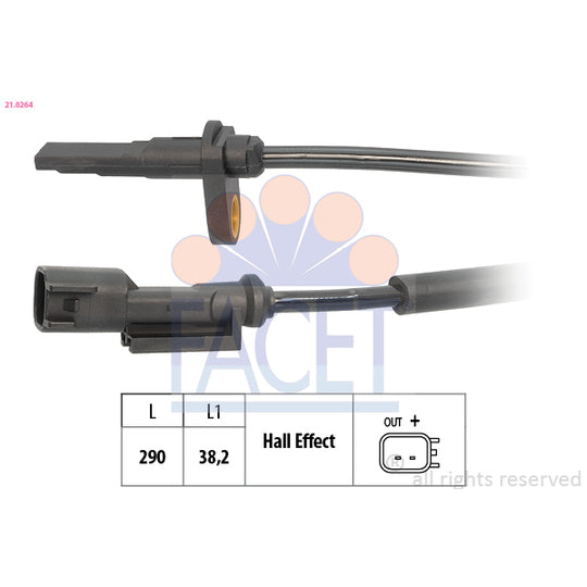 Facet Sensor, wheel speed to suit Ford, Hitachi