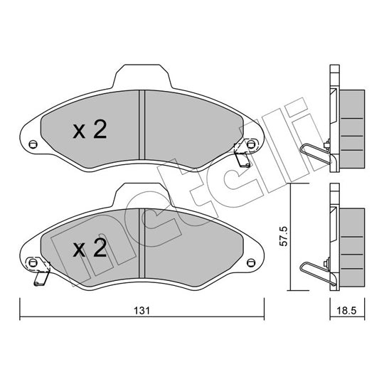 Metelli Brake Pad Set, disc brake to suit Ford