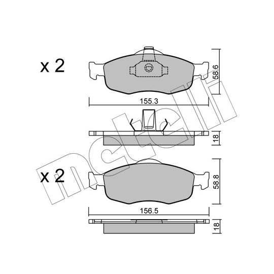 Metelli Brake Pad Set, disc brake to suit Ford, Mercury