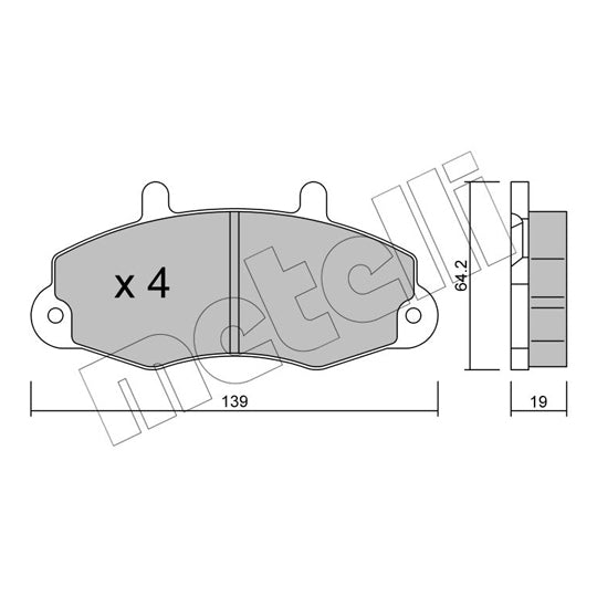 Metelli Brake Pad Set, disc brake to suit Ford